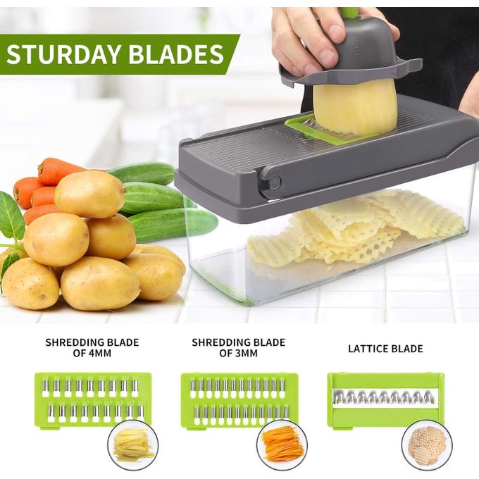 CYFAZA Vegetable Chopper Mandoline Slicer Cutter Multifunctional 13-in-1 Food Choppers Onion Chopper