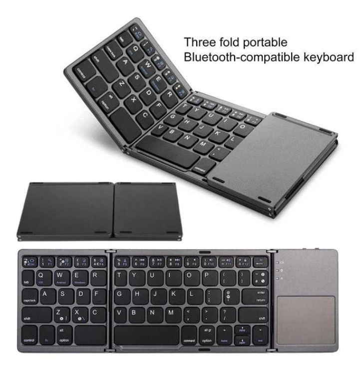 Mini foldable keyboard Touchpad Bluetooth-compatible 3.0 Foldable Wireless Keypad for Windows,Android,ios,Tablets,Phone,Smart TVs
