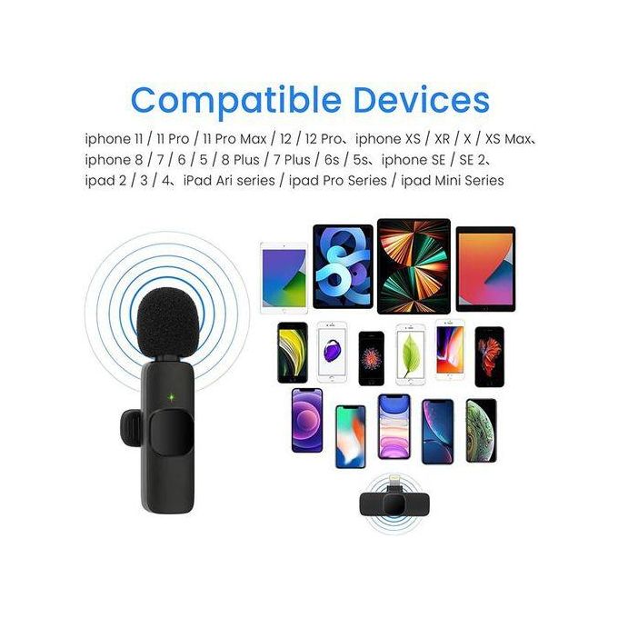 9 Professional Microphone Wireless Lavalier Microphone for Android Type C iPhone Live Game Recording Interview Vlog