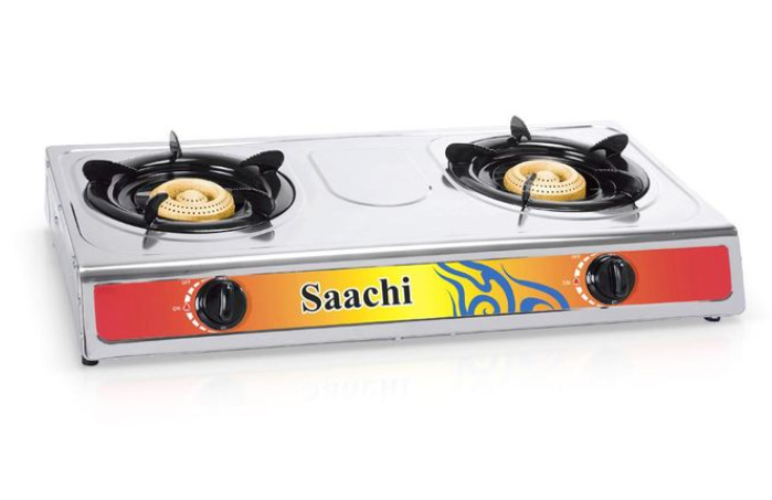Saachi Double Burner Gas Stove NL-GAS-5220-ST With Automatic Ignition - Silver