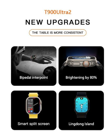 TiLECC T900 Ultra2 Smart Watch 2.19-inch High Bluetooth Call Intelligent IP67 Waterproof-White