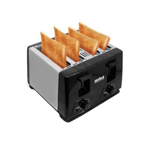 Sanford 4 Slice Stainless Steel Bread Toaster - Silver and Black