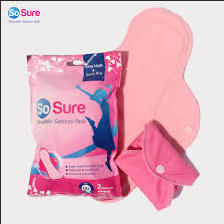 So Sure, Reusable Sanitary Pads - Leak-Proof Washable sanitary towels a Pack Maxi, Eco-Friendly & Long-Lasting Fabric for Normal to Heavy Flow - Pink
