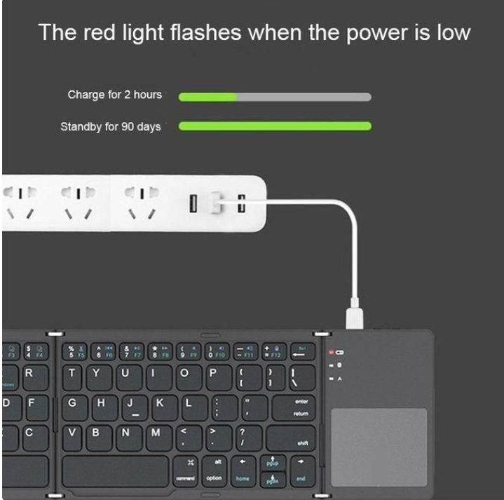 Mini foldable keyboard Touchpad Bluetooth-compatible 3.0 Foldable Wireless Keypad for Windows,Android,ios,Tablets,Phone,Smart TVs