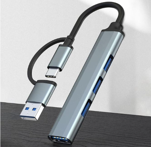 Type C USB 2.0 HUB 4 Port Multi Splitter Adapter, High-Speed 4 Port Hub