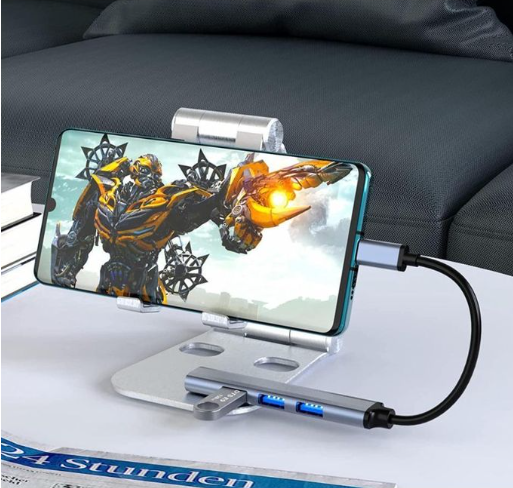 Type C USB 2.0 HUB 4 Port Multi Splitter Adapter, High-Speed 4 Port Hub