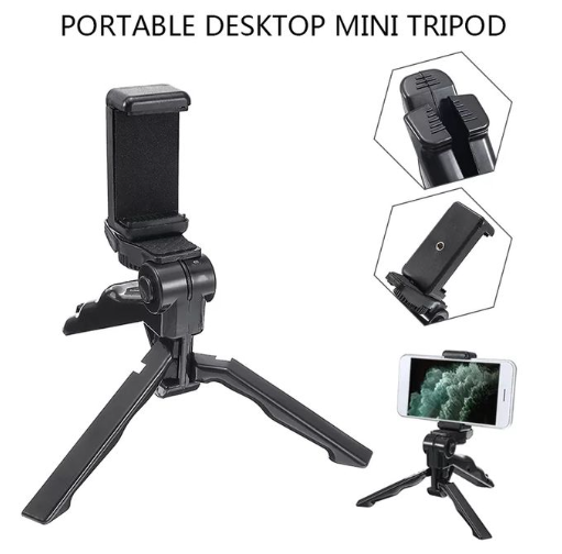 RichRipple 2-in-1 Portable Mini Tripod & Handheld Pistol Grip Stabilizer with Universal Phone Holder