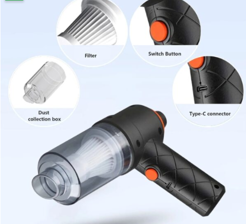 2-in-1 Portable Electronic Mini Vacuum Cleaner. It is a cordless, handheld device designed for both home and car use
