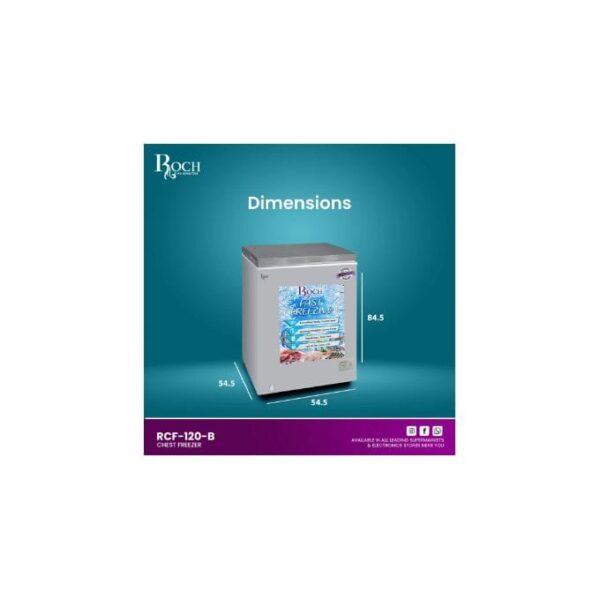 Roch 130 Litres Defrost Deep / Chest Freezer RCF-125G-E - Grey