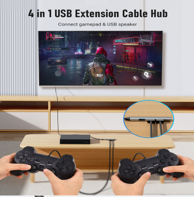 Type C USB 2.0 HUB 4 Port Multi Splitter Adapter, High-Speed 4 Port Hub