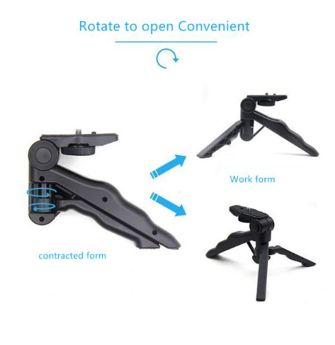 RichRipple 2-in-1 Portable Mini Tripod & Handheld Pistol Grip Stabilizer with Universal Phone Holder