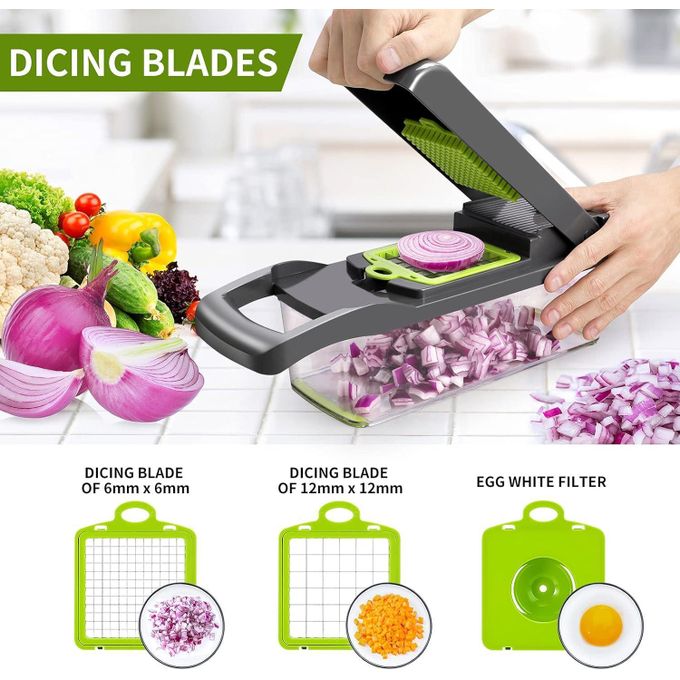 CYFAZA Vegetable Chopper Mandoline Slicer Cutter Multifunctional 13-in-1 Food Choppers Onion Chopper