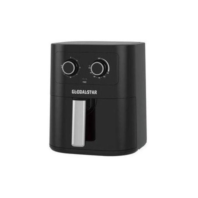 Global Star 7 L / 7 Liters Hot Air Fryer, With Preheating And Keeping Warm, Without Oil And Fat, Non-Stick Basket - Black