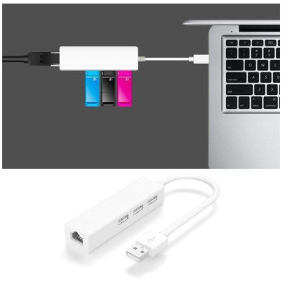 3 Port USB HUB 2.0 Lan Network Card USB To Ethernet Adapter