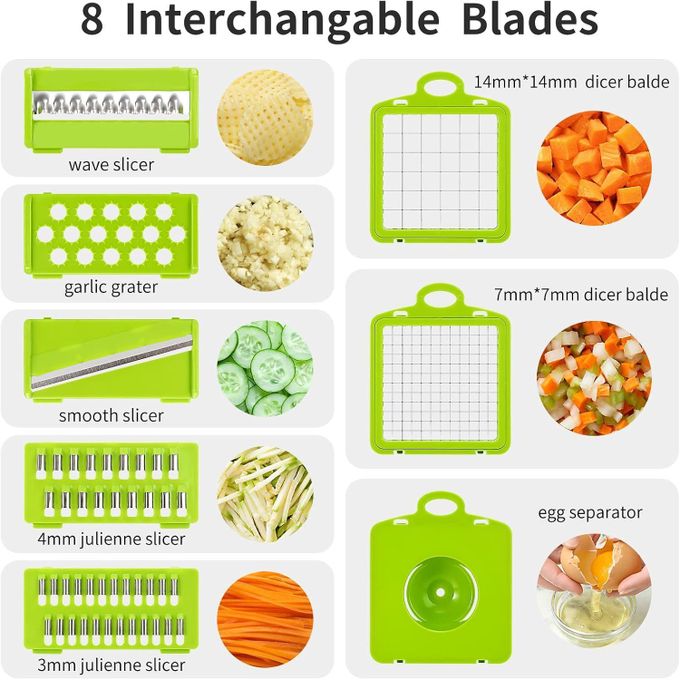 CYFAZA Vegetable Chopper Mandoline Slicer Cutter Multifunctional 13-in-1 Food Choppers Onion Chopper