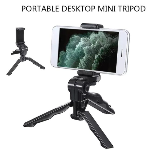 RichRipple 2-in-1 Portable Mini Tripod & Handheld Pistol Grip Stabilizer with Universal Phone Holder