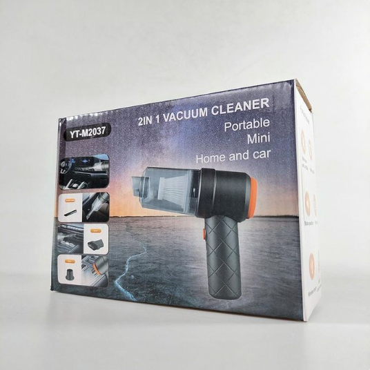 2-in-1 Portable Electronic Mini Vacuum Cleaner. It is a cordless, handheld device designed for both home and car use