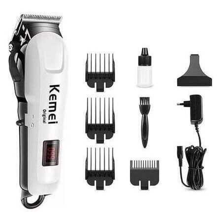 Kemei Professional Rechargeable Hair Clipper – Cordless Electric Haircut Machine With LCD Display.