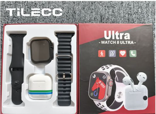 TiLECC Uitra 8 Smart Watch Dual Band 2-in-1 With Bluetooth Headset