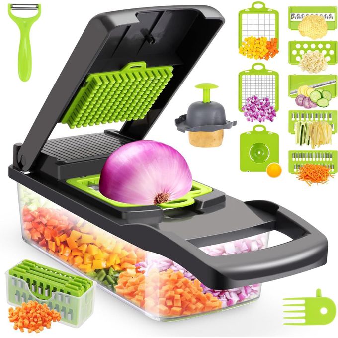 CYFAZA Vegetable Chopper Mandoline Slicer Cutter Multifunctional 13-in-1 Food Choppers Onion Chopper