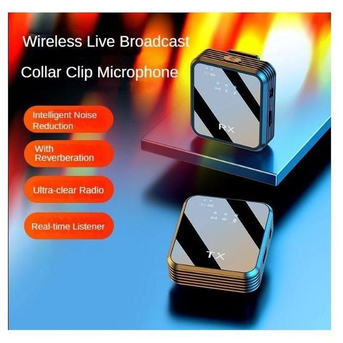 Generix F11-2 3 In 1 Wireless Microphone, Noise Cancellation Wireless Mic For Youtubers, Video Recording, Facebook, Compatible With Type-C Android/iPhone/Cameras/Laptop (Dual 2X