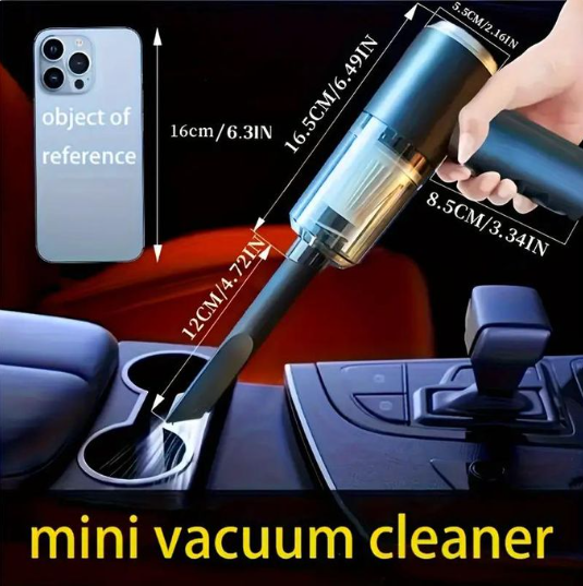 TIMBUTUS Portable Mini Car Vacuum Cleaner, Cordless Handheld Rechargeable Vacuum Cleaner 120w
