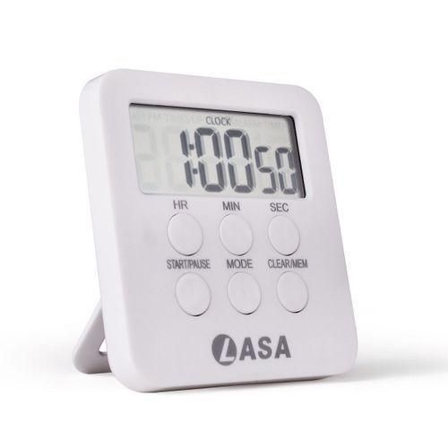 LASA LASA Digital Kitchen Clock – Countdown Timer, Loud Alarm & Flexible Wall or Freestanding Mounting, LED Display for Kitchen