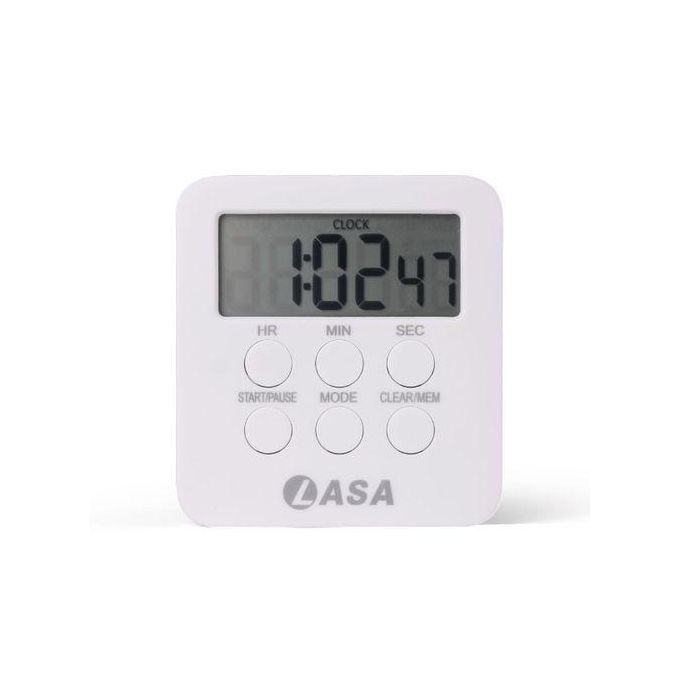 LASA LASA Digital Kitchen Clock – Countdown Timer, Loud Alarm & Flexible Wall or Freestanding Mounting, LED Display for Kitchen