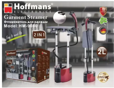 HoffMans HM-9080 2 In 1 Garment Steamer With Ironing Board -2000W,2L Water Tank Adjustable Steam .