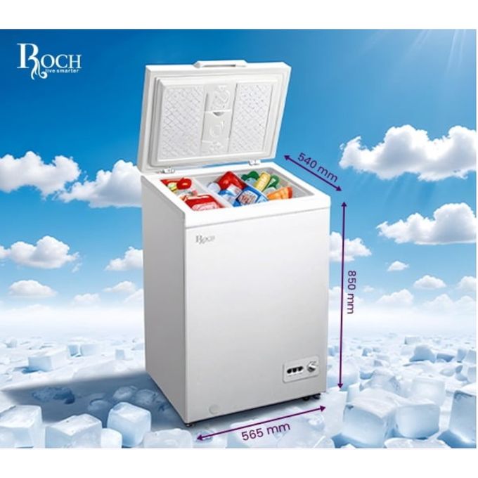Roch 130 Litres Defrost Deep / Chest Freezer RCF-125G-E - Grey