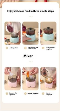 Portable Mini Electric Garlic and onion Chopper & Food Processor - USB Rechargeable