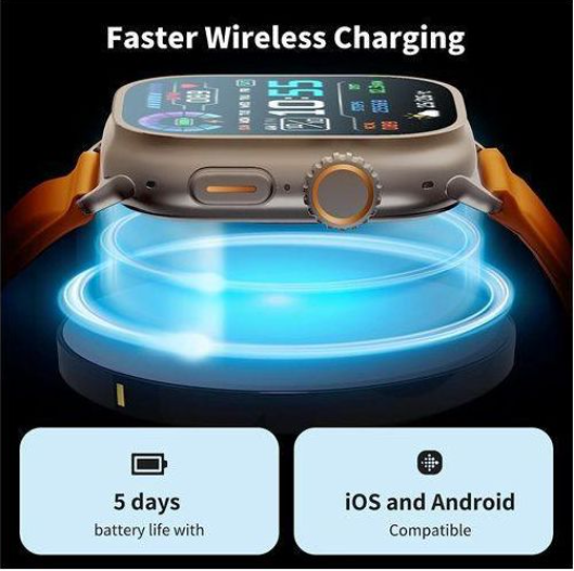 TiLECC Uitra 8 Smart Watch Dual Band 2-in-1 With Bluetooth Headset
