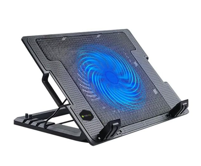 Notebook Laptop Cooling Pad with Stand - Black, Blue Light