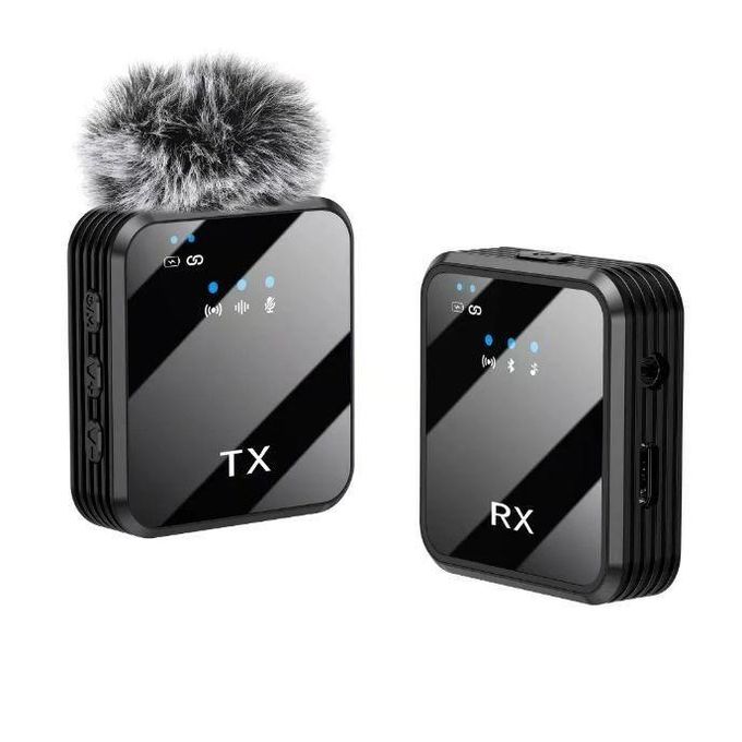 Generix F11-2 3 In 1 Wireless Microphone, Noise Cancellation Wireless Mic For Youtubers, Video Recording, Facebook, Compatible With Type-C Android/iPhone/Cameras/Laptop (Dual 2X