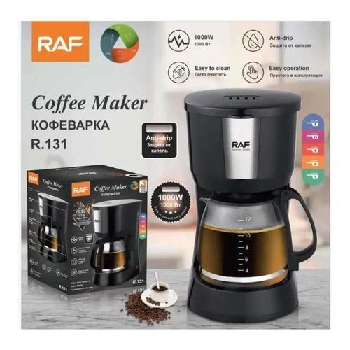 RAF Coffee Maker, Drip Coffee Machine with 1.5L Water Reservoir & Glass Carafe, Programmable Digital Timer, Auto-Drip & One-Touch Operation for Home & Office,1000W