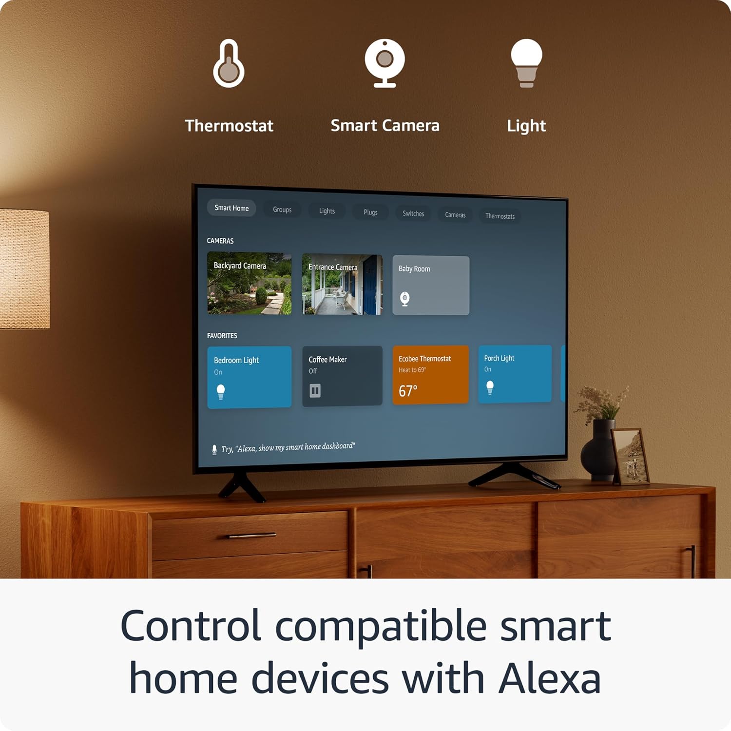 Amazon Fire TV Stick HD, free and live TV, Alexa Voice Remote, smart home controls, HD streaming
