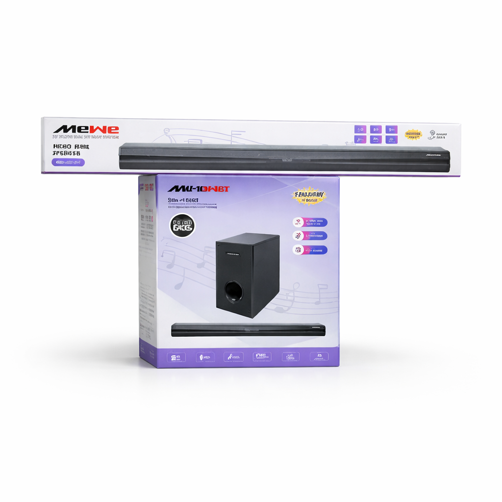 Mewe MW -1102BT 10000W PMPO Echo Wall Bluetooth  Sound  Bar Speaker System  With Subwoofer -Extra Bass.