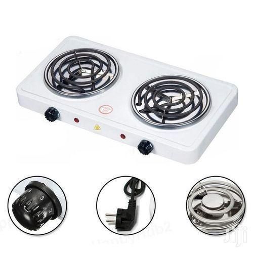 Hot Plate Portable Double Burner Electric Hot Coil  - White