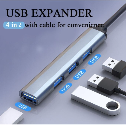 Type C USB 2.0 HUB 4 Port Multi Splitter Adapter, High-Speed 4 Port Hub