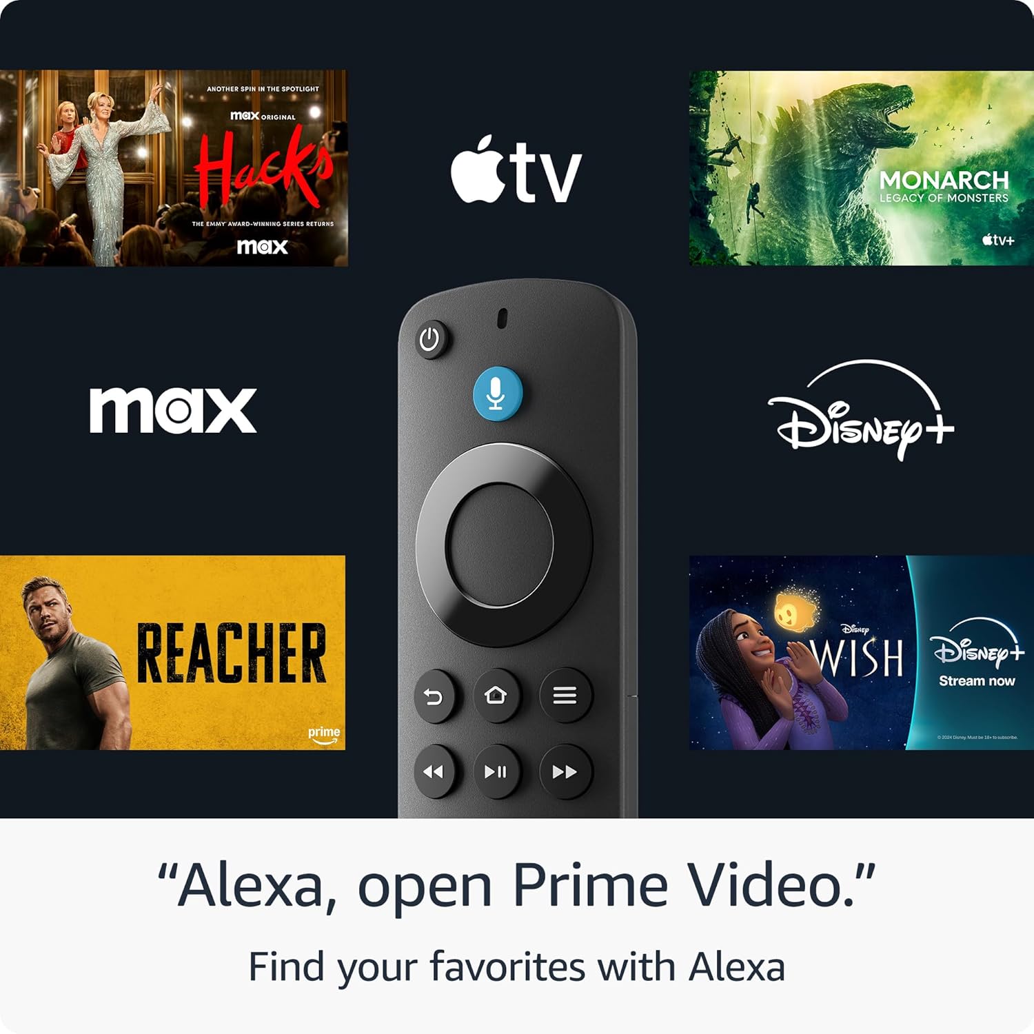 Amazon Fire TV Stick HD, free and live TV, Alexa Voice Remote, smart home controls, HD streaming