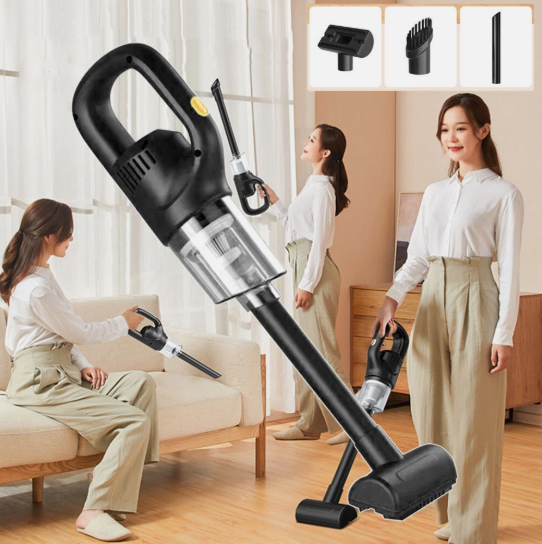120W Cordless Handheld  Extended Flat Nozzle Rechargeable Vacuum Cleaner, designed for quick cleaning tasks in both cars and homes.