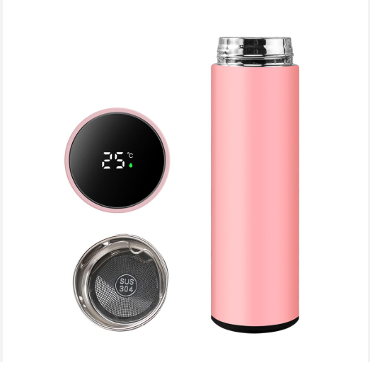 500ml Smart Water Tea Coffee Vacuum Bottle With Temperature Display - Ideal for travel, outdoor activities, car, office, home, school, nic, hot yoga, hiking, camping etc.