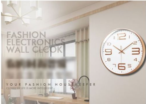 12 Inch (30cm) Rose Gold Hanging Digital Clock  beautiful decorative clock adds a touch of elegance to your bedroom, living room, office, kitchen, dining room, bathroom, school classroom and any room