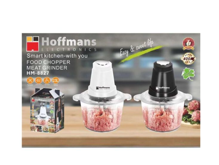 Hoffmans HM-8827, Food Chopper, Meat Grinder - Clear Power 400W Capacity: 2 Liters Food grade Acrylic Bowl Removable cleaningChange-speed gear box
