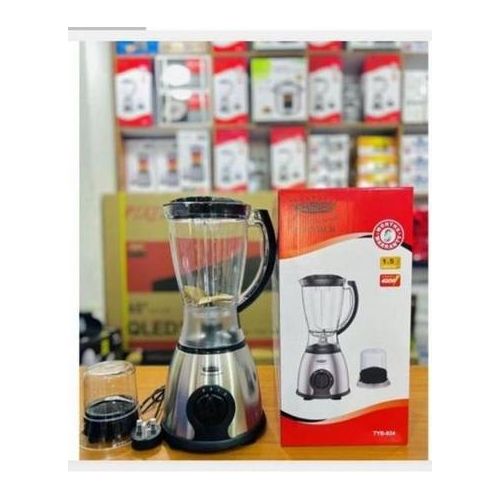 Couronne TYB-924 Kitchen Blender with Grinding Jar – 1.5 Litre Capacity, 2-Speed Control with Pulse, 400W High Speed Mixer for Smoothies & Spices – Silver/Black