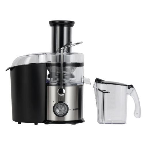 Geepas 800W Powerful Juice Extractor | 75mm Wide Mouth for Whole Fruits | 2.2L Extra-Large Pulp Container | Stainless Steel Body | 2-Speed Control with Pulse Function