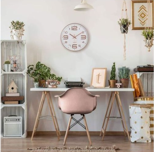 12 Inch (30cm) Rose Gold Hanging Digital Clock  beautiful decorative clock adds a touch of elegance to your bedroom, living room, office, kitchen, dining room, bathroom, school classroom and any room