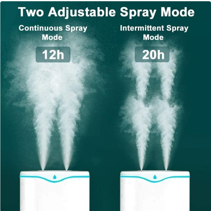 Mythco 2L Cool Mist Humidifier Dual Spray Nozzles For Home,Office, With Dual Spray Ports: Provides continuous or intermittent mist for enhanced hydration. 2L Capacity: Long-lasting mist .