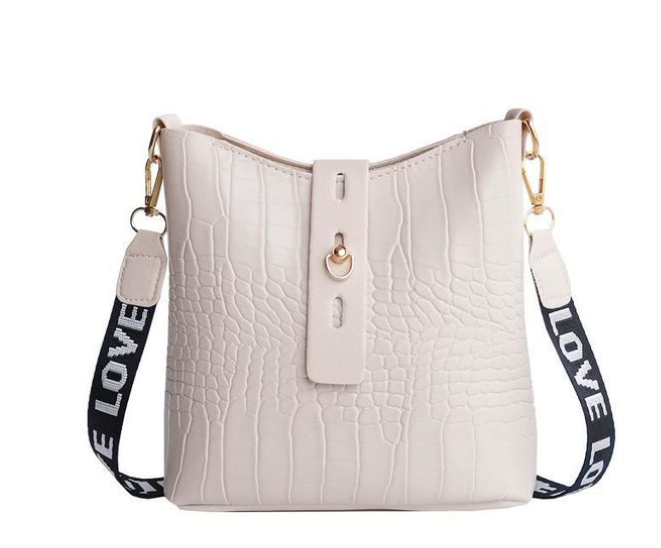 Textured Crossbody Bag Printed Shoulder Strap Bucket Bag Large-Capacity Single-Shoulder Bag One shoulder Can hold mobile phones, wallets, cosmetics, etc
