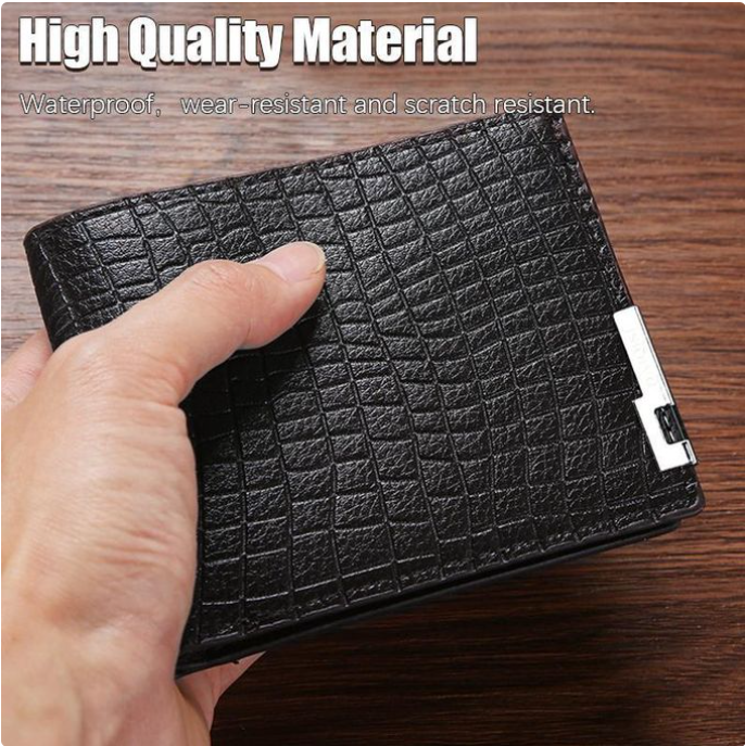 STY Men Alligator Pattern Billfold Business Wallets Horizontal Credit Card Holder  made of PU, a synthetic material that is highly wear-resistant and durable, while also being easy to clean